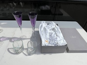 Waterford 136220 Eclipse Amethyst Flutes & Heart Glasses Mixed Lot