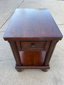 Dark Wood Single Drawer End Table