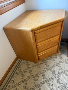 Oak 3-Drawer Corner Chest