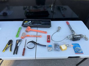 Mixed Lot Hand Tools, Electrical Supplies & Rigging Hardware