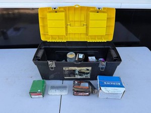 Stanley 24-Inch Series 2000 Toolbox & Assorted Hardware Mixed Lot - content quantities unverified