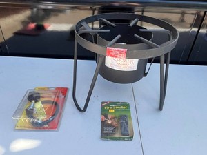 New Braunfels Smoker Burner, Mr. Heater Hose & Coghlans Fire Starter Mixed Lot