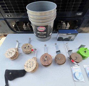 Mixed Lot Ice Fishing Rattle Wheels, Fishing Line, Decoy Cameras, & Accessories