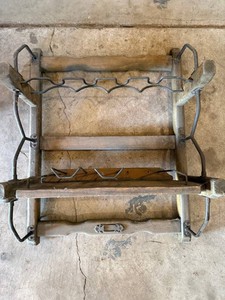 Rustic Wood & Metal Wall-Mounted Pot Rack