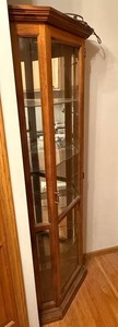 Wood Corner Lighted Curio Cabinet With Glass Shelves - 24 X 19 X 79 in