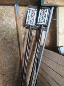 Tall metal in-ground stake style pathway lightstiki torches