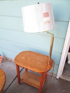 Dual purpose 2-tier side table and Adjustable lamp
