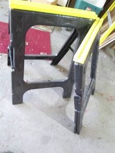 Pair of plastic saw horses