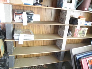 (5) assorted boards approx 8ft long plus (15) decorative cement pavers