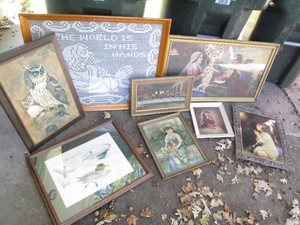 Beautiful vintage religious framed wall decor with bonus non-religious wall art