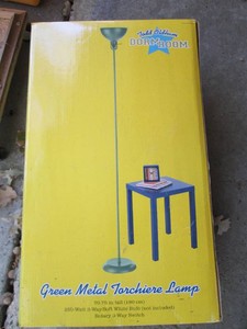 Dorm Room 70.75 in Green metal torchiere lamp