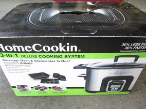 Home Cookin 3-in-1 Deluxe cooking system includes slow cooker