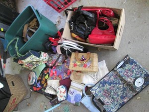 Collection of assorted handbags, clutches, purses and coin purses
