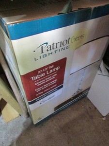 Patriot Lights 27-12in Evelyn table lamp with crystal lime accents and shade