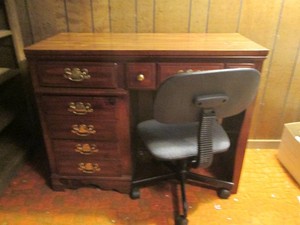 A vintage desk with chair 38 x 18 x 32