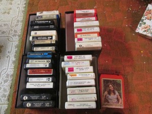 A collection of 8 track tapes