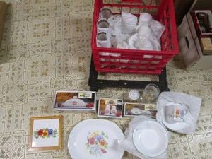A collection of vintage kitchen items as shown