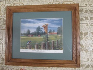 Springtime at The Gopher Campfire Club on Lake Byron, Hutchinson, MN framed, signed and numbered by Les Kouba
