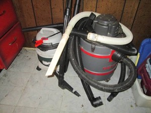 Shop vac and a Genie wet vac
