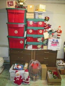 Huge collection of Christmas decor, all totes are included as well