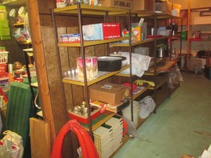 4 metal shelves, contents not included