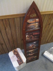 Terry Redlin Limited Edition Canoe Shelf with Decorative painted back plates