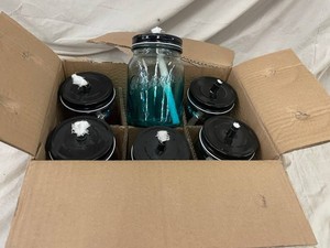 Glass Torch Mason Jars With Wicks (Lot of 6)