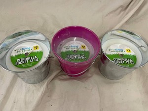 True Living Outdoors Citronella Bucket Candles 12 Oz (Lot of 3)