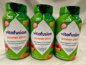 Vitafusion Power Zinc Strawberry Tangerine Gummies (Lot of 3)
