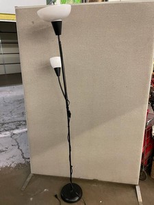 Black Floor Lamp With Bowl Shade and Reading Light
