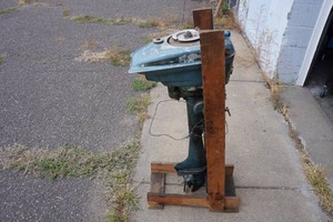 Vintage 1949 Champion Blue Ribbon Outboard Motor with Stand