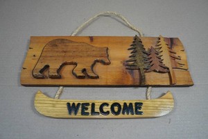 Wooden Welcome Sign