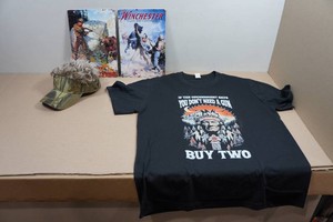 Novelty Graphic T-Shirt, Hat and Metal Signs