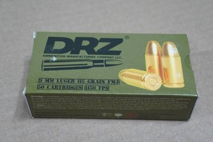 50 DRZ 9mm Luger 115 Gr FMJ Ammo