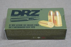 50 DRZ 9mm Luger 115 Gr FMJ Ammo
