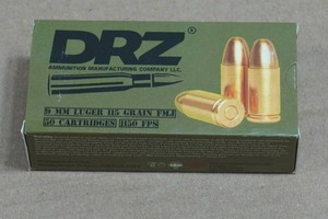 50 DRZ 9mm Luger 115 Gr FMJ Ammo