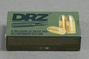 50 DRZ 9mm Luger 115 Gr FMJ Ammo