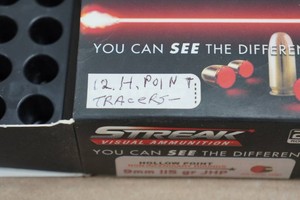 12 Ammo Inc Streak 9mm 115 Gr JHP Visual Ammo