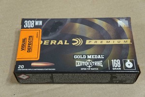 20 Federal Premium .308 Win 168 Gr Gold Medal Centerstrike Open Tip Match Ammo