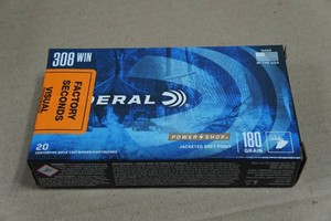 20 Federal Powershok .308 Win 180 Gr JSP Ammo