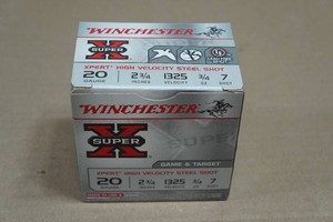 25 Winchester Super-X 20 Gauge 2-34 7 Steel Shot Shotshells