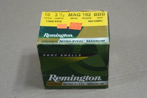 25 Remington Nitro Steel 10 Gauge 3-12 Magnum BBB Shot Shotshells