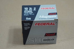 25 Federal Magnum 10 Gauge 3-12 Steel 2 Shot Shotshells