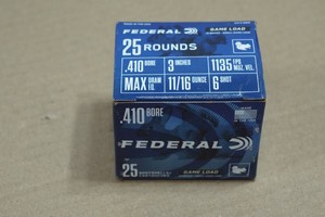 25 Federal Game Load .410 Bore 3 6 Shot Shotshells