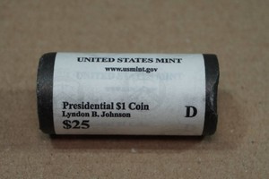 $25 Roll of Uncirculated US Presidential $1 Coin Lyndon B Johnson - Denver