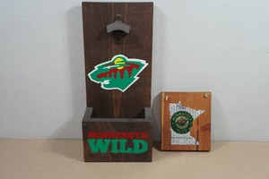 Minnesota Wild Wall Hanger Bottle Opener and Plaque
