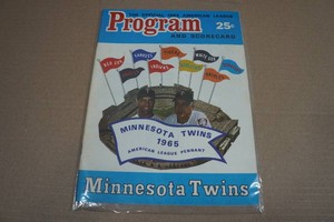 Vintage 1965 Minnesota Twins Official Program and Score Card