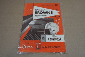 Vintage November 9, 1952 Cleveland Browns Vs Chicago Cardinals Souvenir Game Program