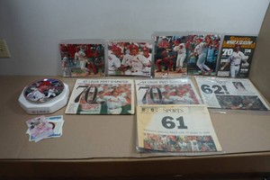 Assorted Mark McGwire Memorabilia - Newspapers, Photos, Plate