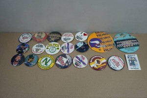 Assorted Collectible Sports Pins - North Stars, Vikings, Twins, Celtics, Wild